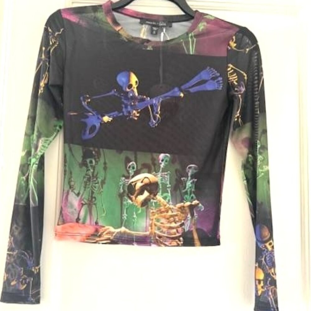 Dolls Kill X Tim Burton Corpse Bride Mesh Top Goth Grunge Streetwear